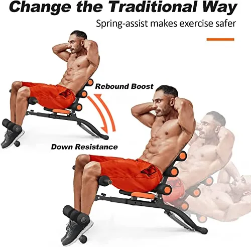 Ozoy Six Pack Abs Exerciser Machine 20 Different Mode for Exercise and Fitness Without Cycle Rocket Exercise Handles-Level Adjustable Workout-Training Bench Abdominal Trainer Core & Abs (Multi)
