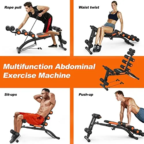 Ozoy Six Pack Abs Exerciser Machine 20 Different Mode for Exercise and Fitness Without Cycle Rocket Exercise Handles-Level Adjustable Workout-Training Bench Abdominal Trainer Core & Abs (Multi)