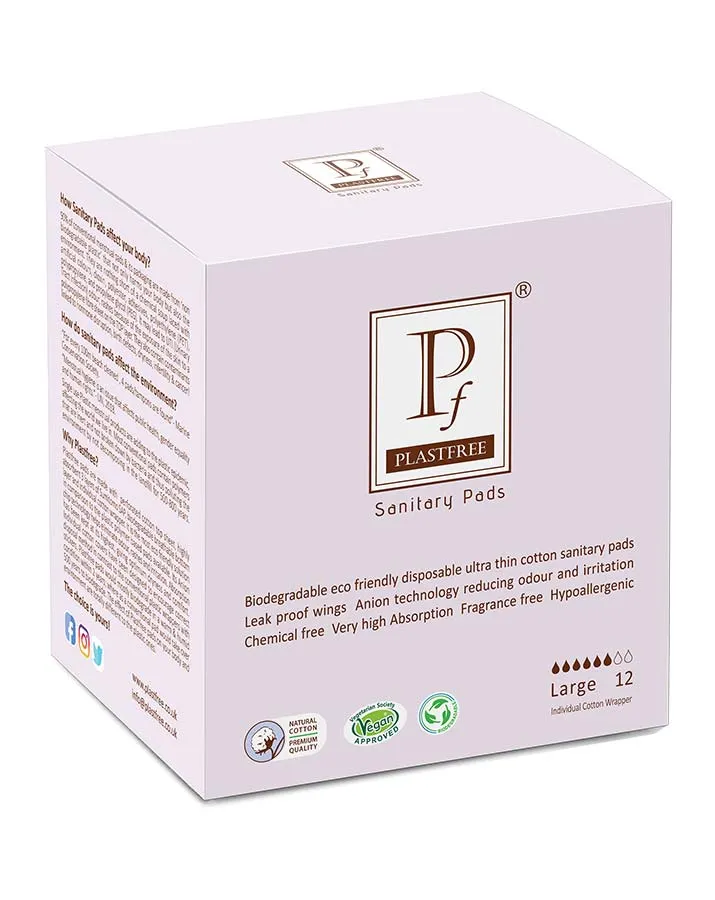 Plastfree LARGE Sanitary Pads 12's