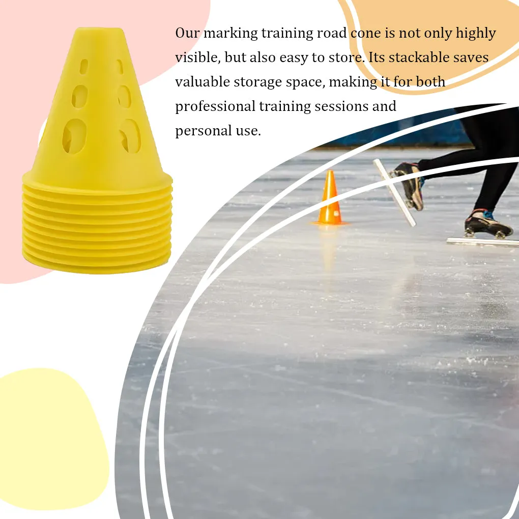 Premium Windproof Agility Marking Cones for Roller Skating & Soccer Training – 10pcs Set with Perforated Design & Storage Bag – Durable ABS Material, Improve Speed & Precision