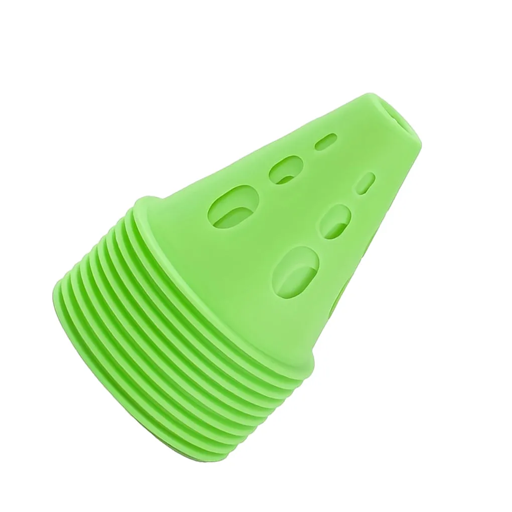 Premium Windproof Agility Marking Cones for Roller Skating & Soccer Training – 10pcs Set with Perforated Design & Storage Bag – Durable ABS Material, Improve Speed & Precision