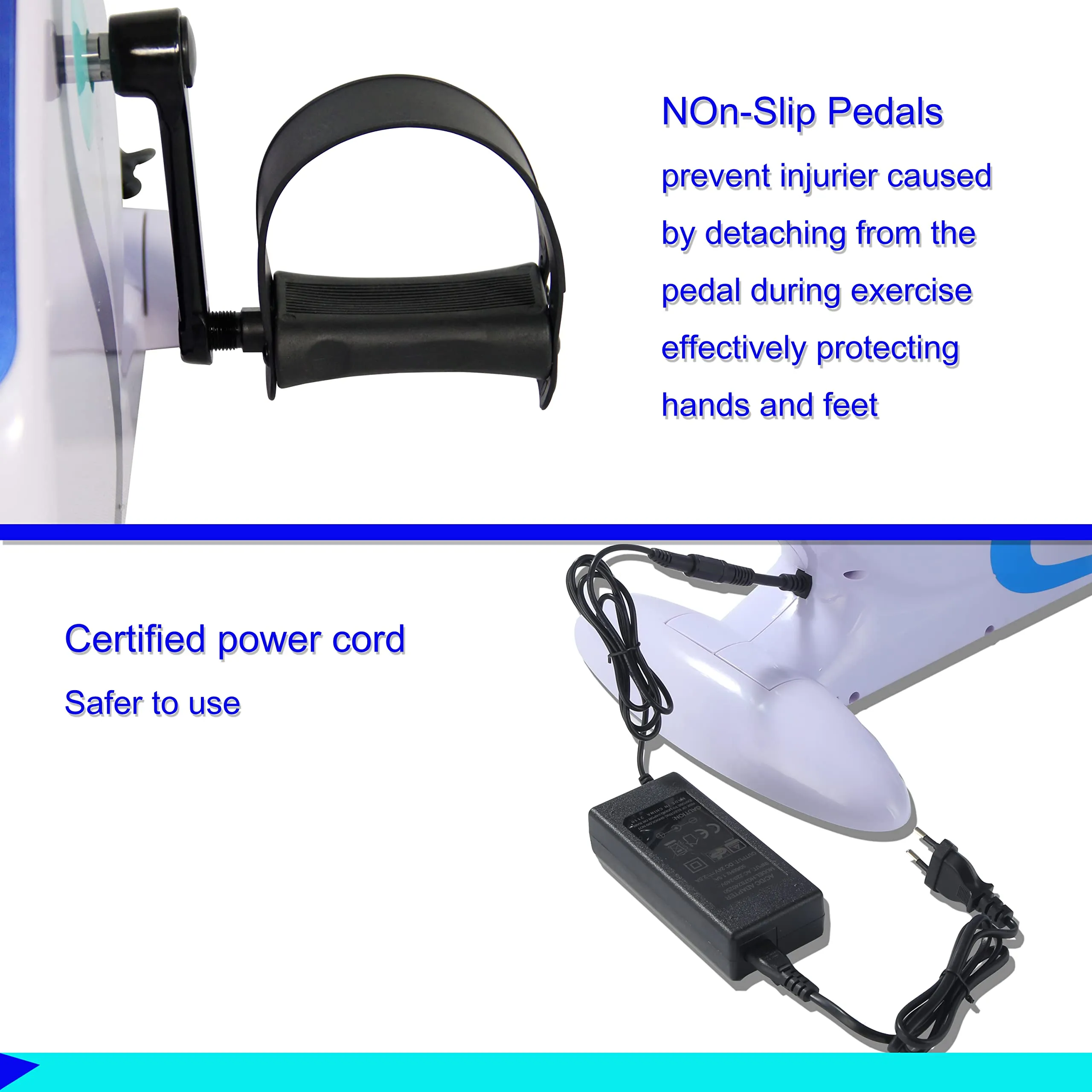 PS Mini Motorized Electric Pedal Exerciser Bike,Wired Remote Under Desk Pedal Exerciser for Hand,Arms,Foot,Knee and Leg,Fitness Assisted Recovery Equipment for Seniors.