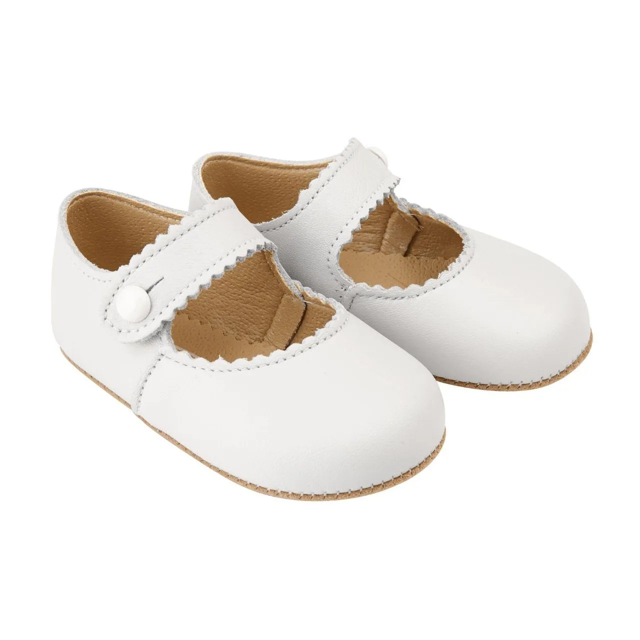 "Emma" White Leather Shoes