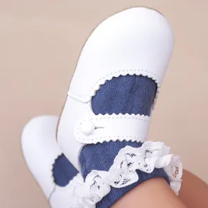 "Emma" White Leather Shoes