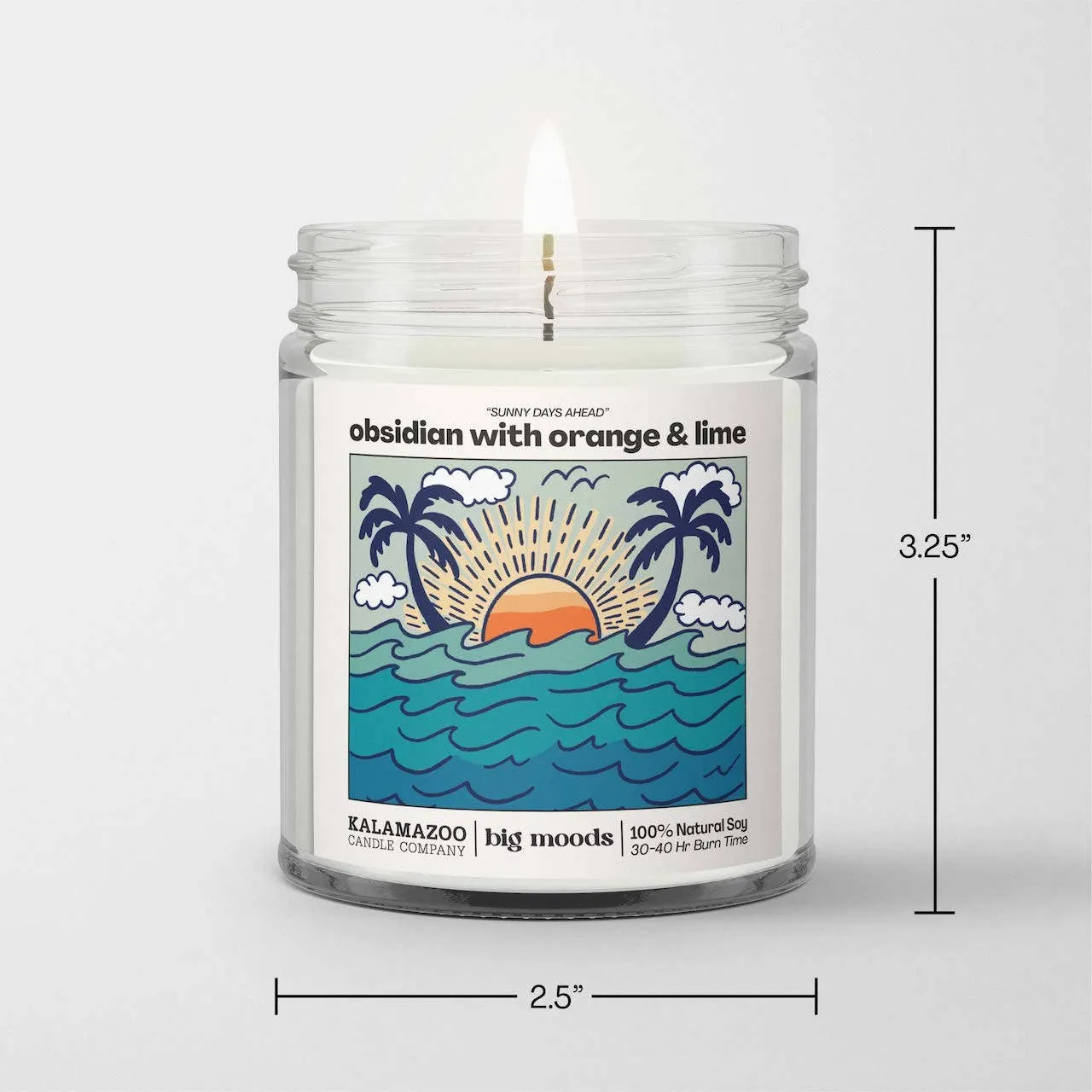 "Sunny Days Ahead" Obsidian with Orange & Lime - Soy Candle