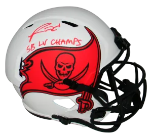 RONALD JONES SIGNED TAMPA BAY BUCCANEERS FULL SIZE LUNAR HELMET W/ SB LV CHAMPS