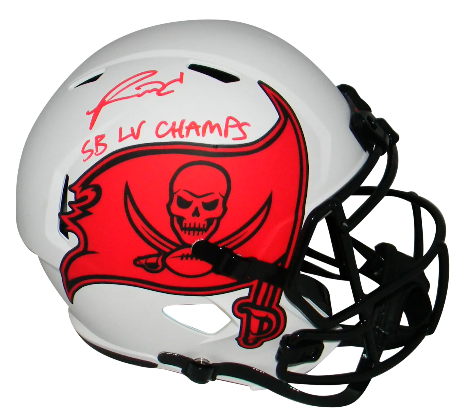 RONALD JONES SIGNED TAMPA BAY BUCCANEERS FULL SIZE LUNAR HELMET W/ SB LV CHAMPS