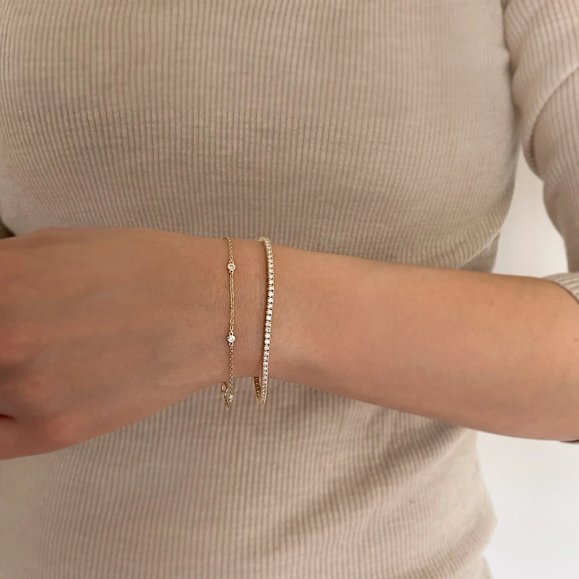 Round Diamond Four Prong Tennis Bracelet