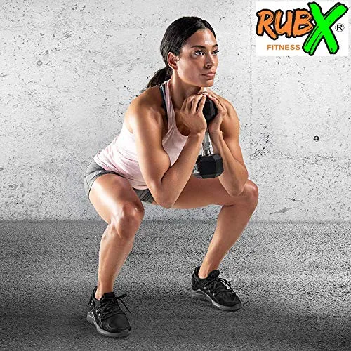 RUBX Rubber Coated Professional Exercise Hex Dumbbells (Pack of Two) (5)