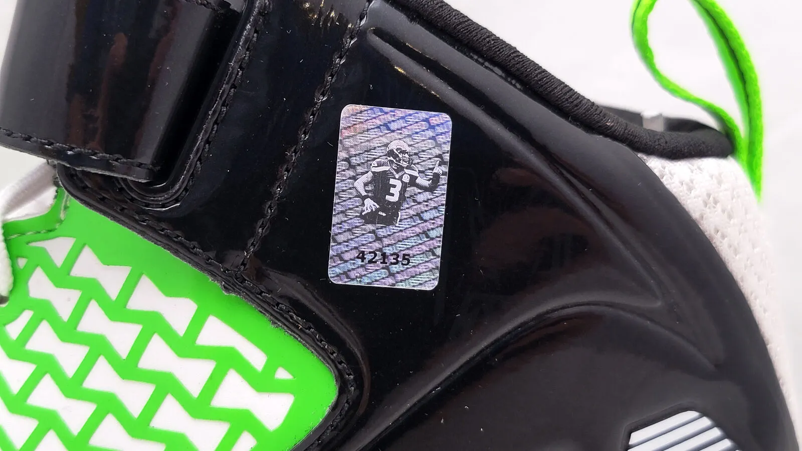 Russell Wilson Autographed Turf Under Armor Cleats Seahawks 12.5 RW Holo 42135
