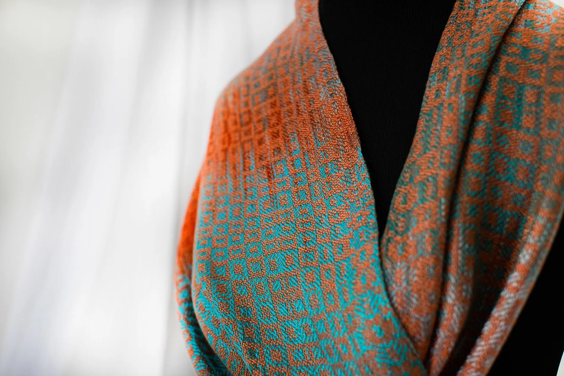 Sacred Kingfisher Skinny Scarf- Tangerine