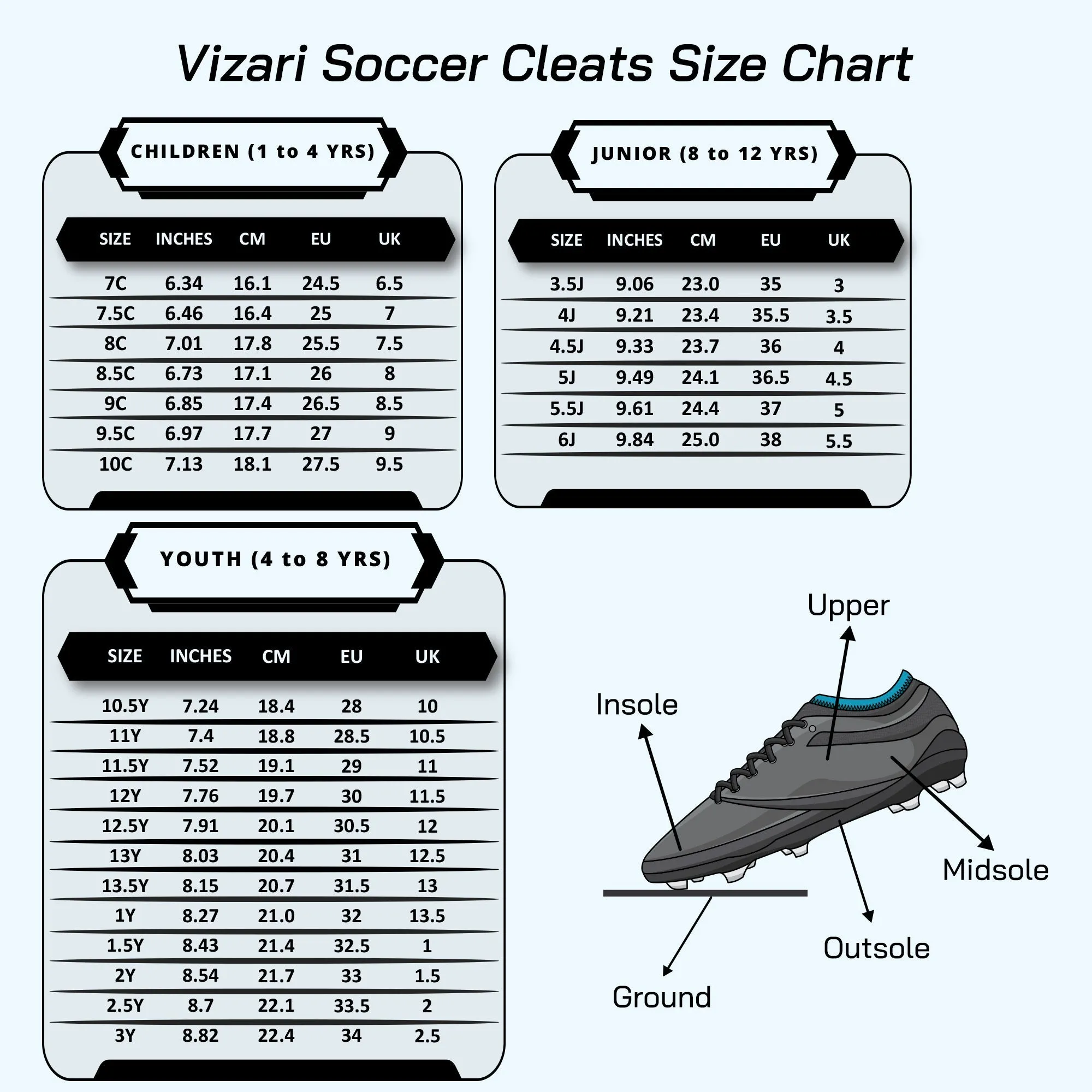 Santos Firm Ground Soccer Shoes - Black/Sky Blue