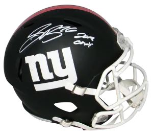 SAQUON BARKLEY SIGNED NEW YORK GIANTS BLACK FULL SIZE SPEED HELMET W/ 2018 OROY