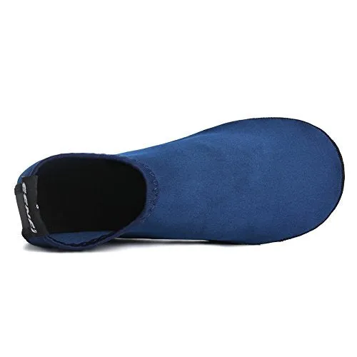 SENFI Unisex Water Skin Shoes Barefoot Aqua Socks for Pool Water Aerobics Exercise,TFF-01navy-XL