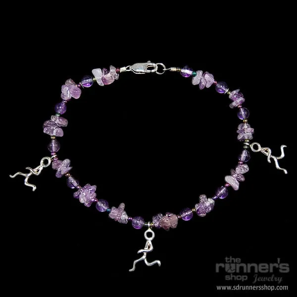 Silver "Hermes" Runner Three w/ Amethyst Bracelet