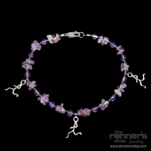 Silver "Hermes" Runner Three w/ Amethyst Bracelet
