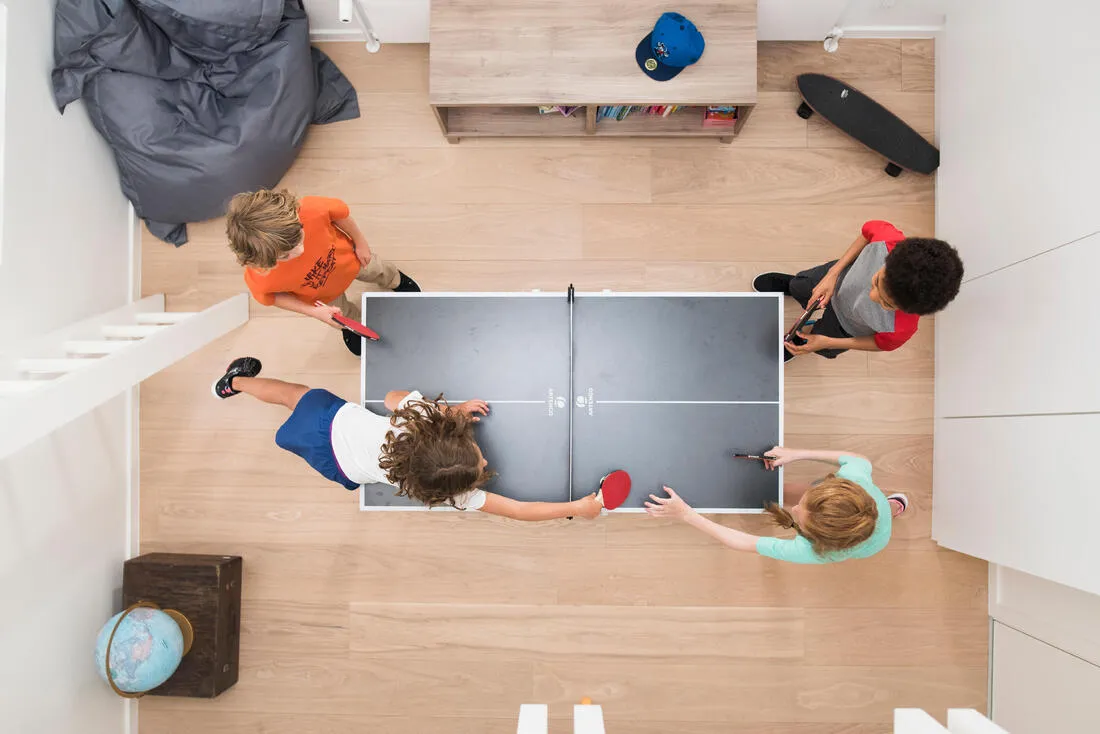 Small Indoor Table Tennis Set PPR 100 with 2 Bats and 3 Balls