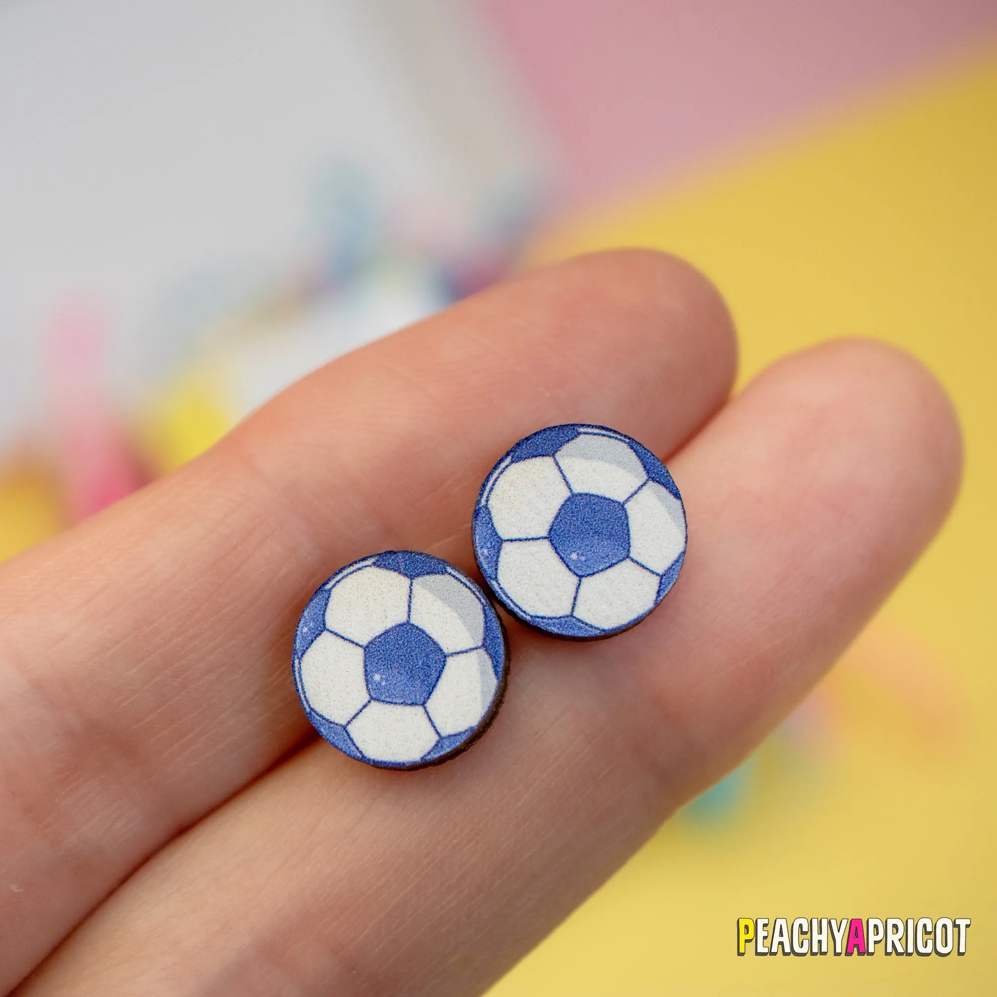 Soccer Ball Earrings - Pink