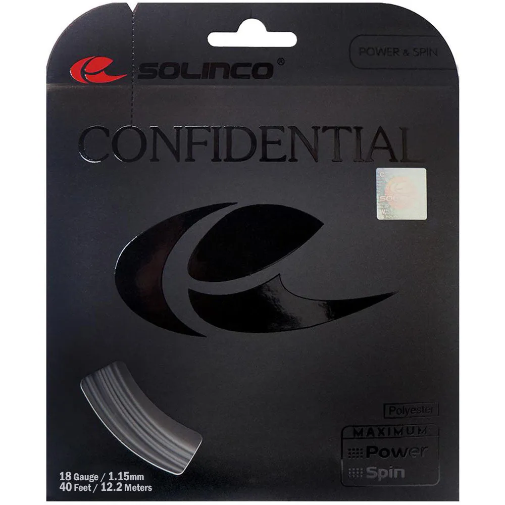 Solinco Confidential 18/1.15 Tennis String (Grey)