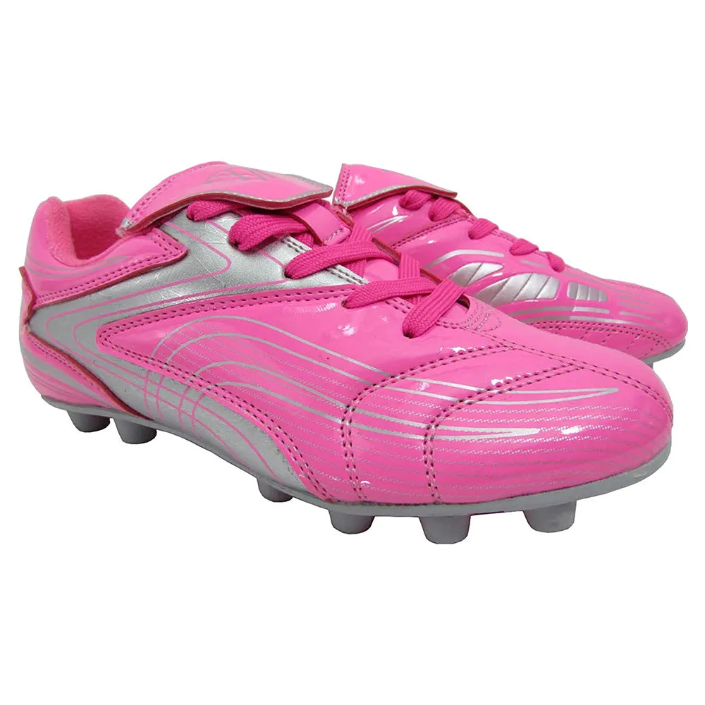 Striker Firm Ground Soccer Shoes - Pink/Silver