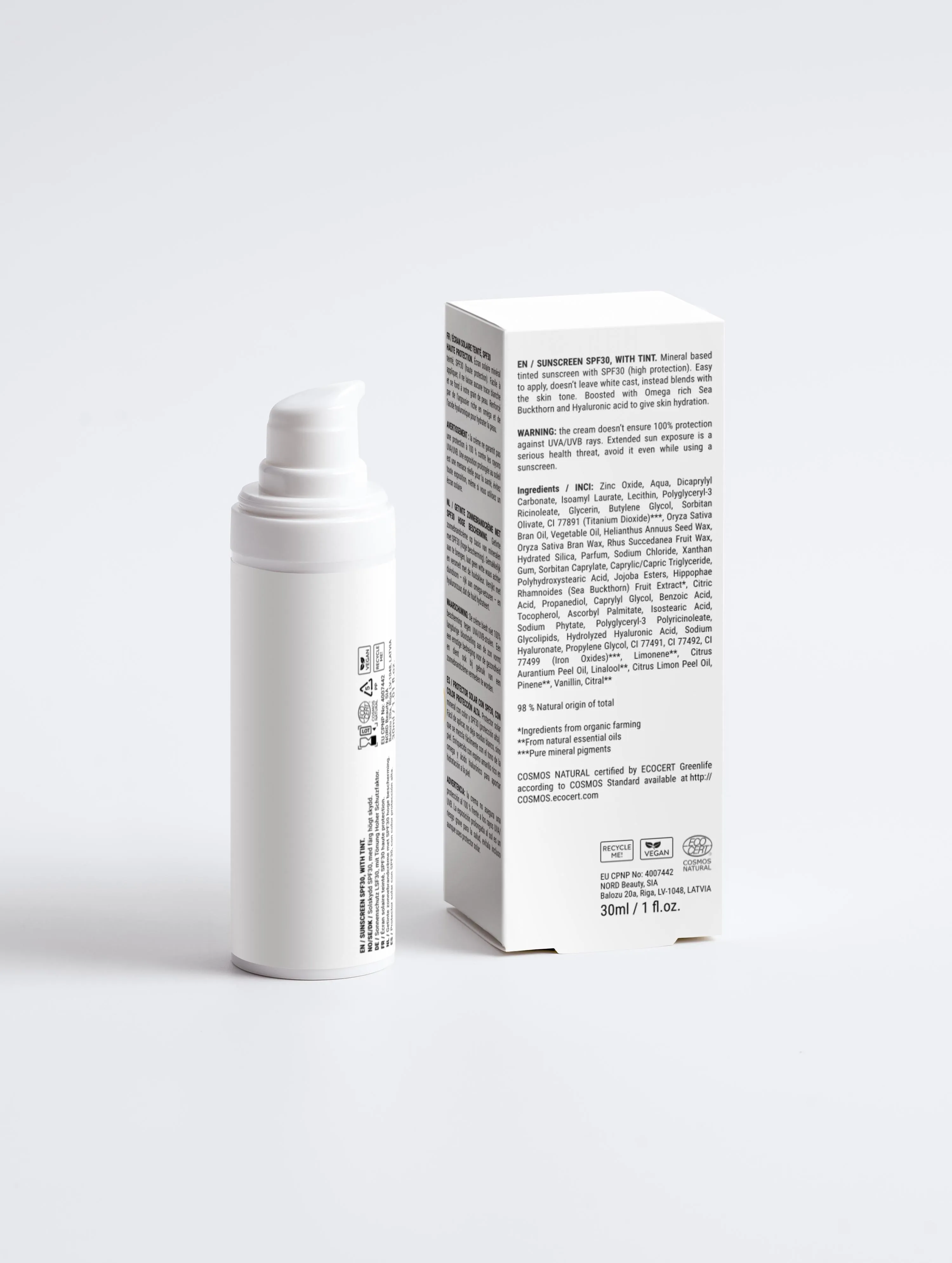 Sunscreen SPF30 - Vegan (with tint)