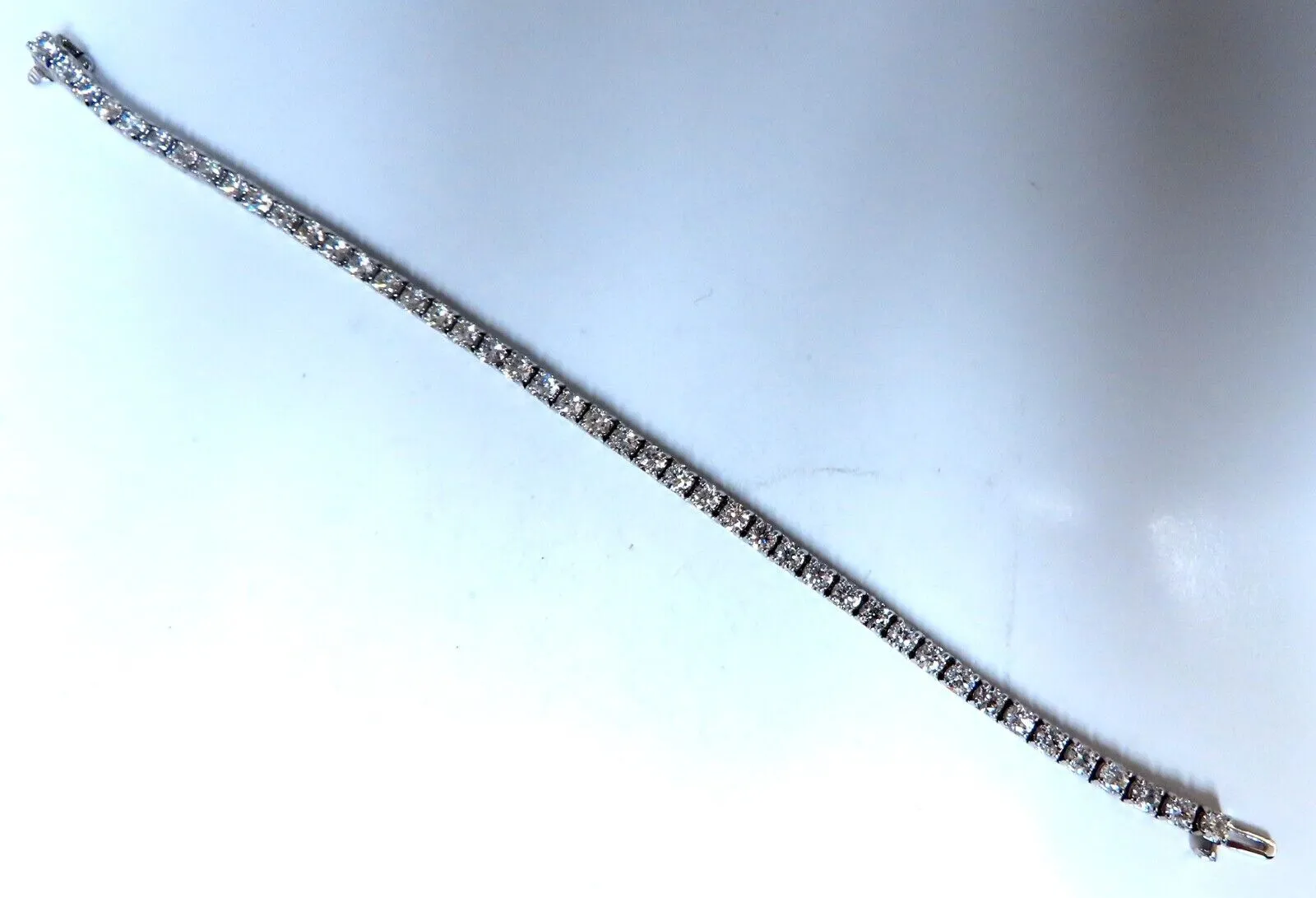 Tennis Bracelet 7.70ct Natural Round Diamonds 14kt