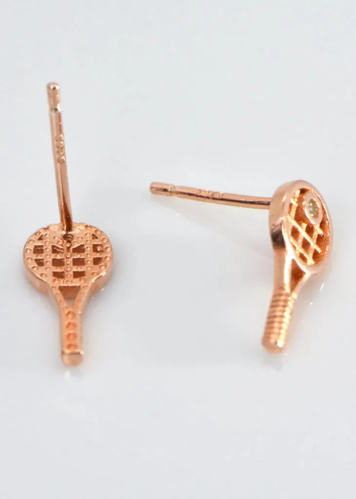 Tennis Rackets Stud Earrings,  Sterling Silver, Tennis Gifts