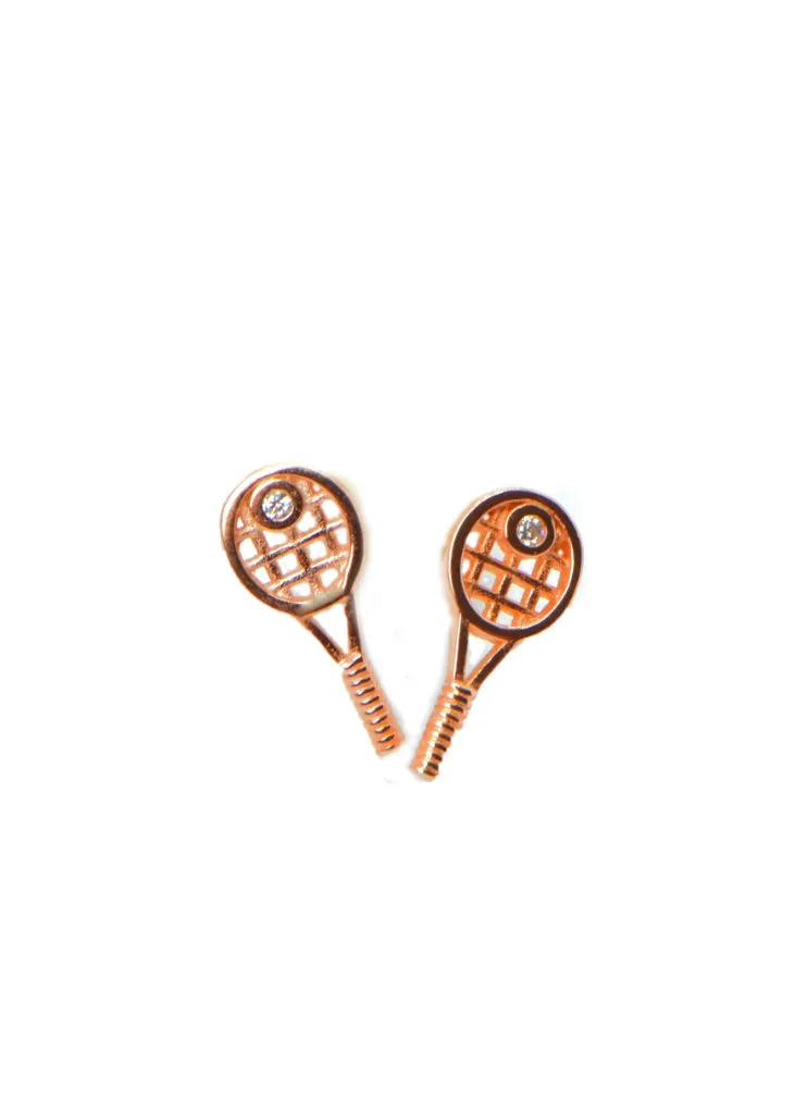Tennis Rackets Stud Earrings,  Sterling Silver, Tennis Gifts