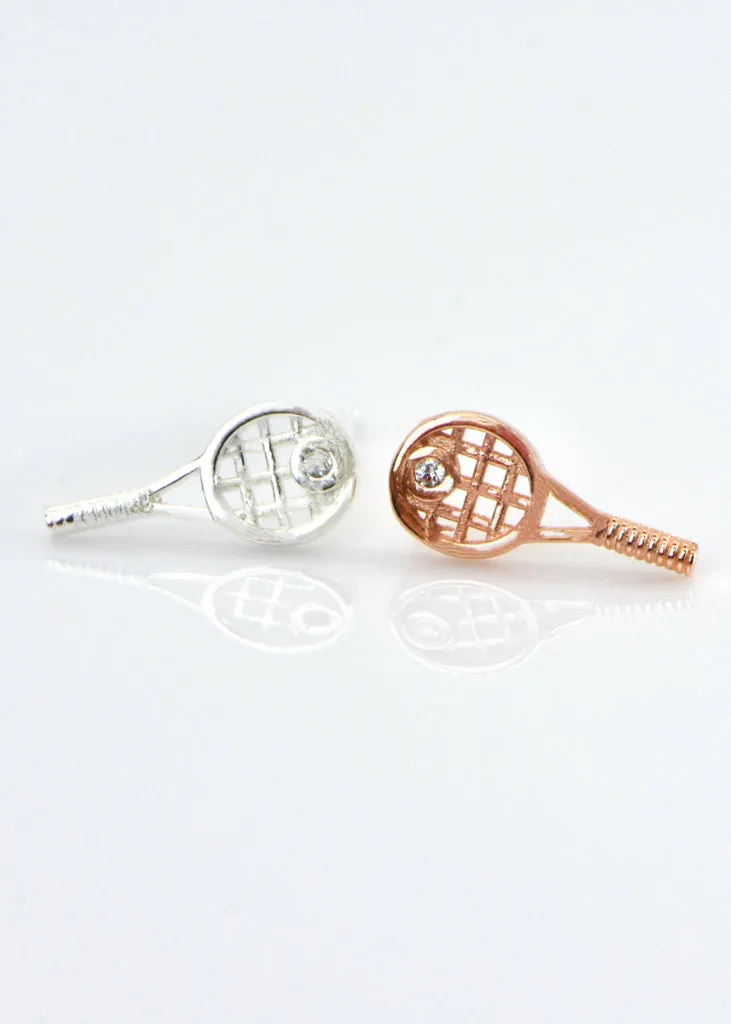 Tennis Rackets Stud Earrings,  Sterling Silver, Tennis Gifts