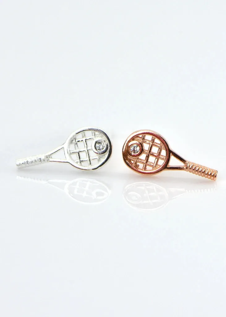 Tennis Rackets Stud Earrings,  Sterling Silver, Tennis Gifts