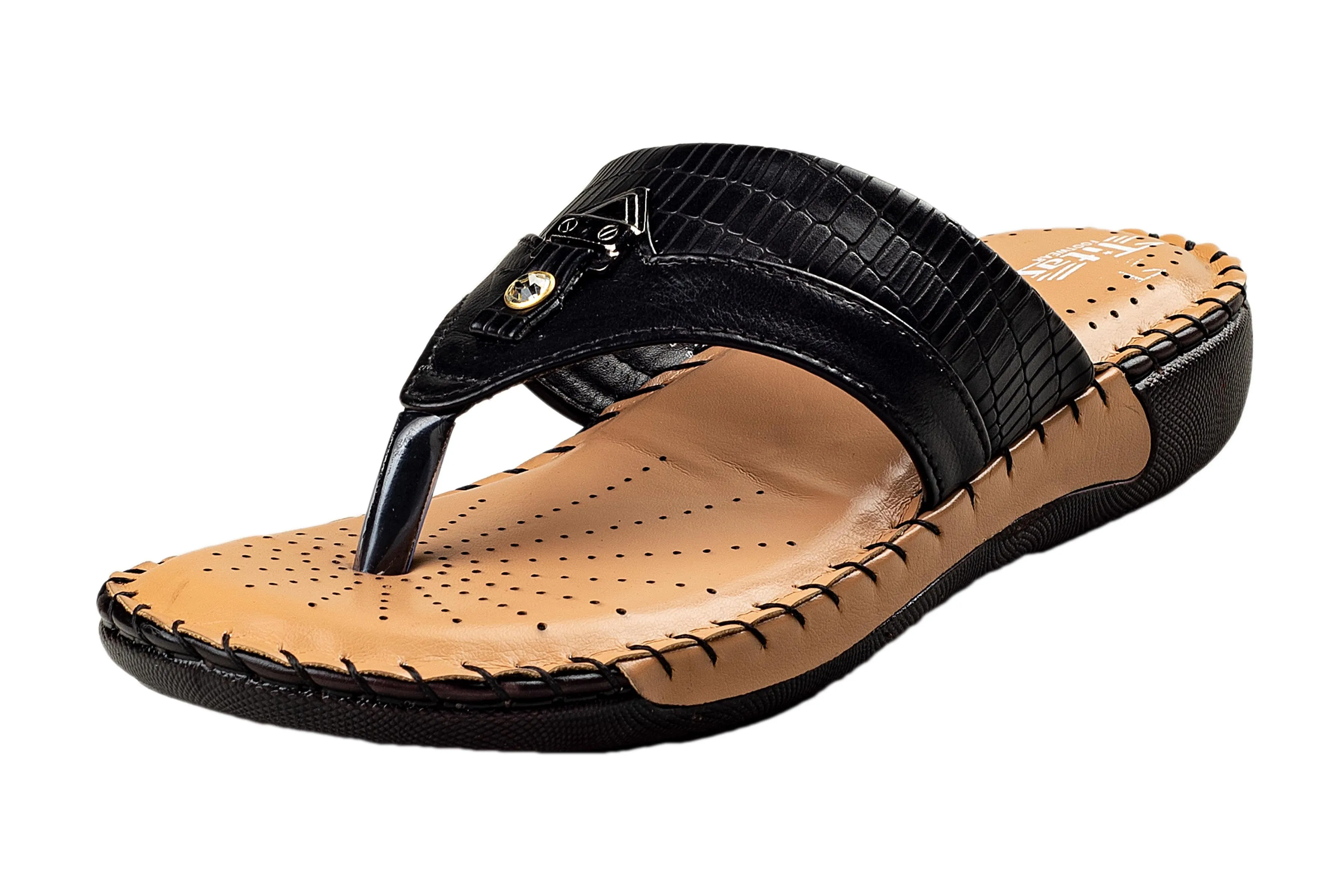 Titas Ladies Black Chappal