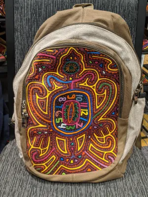 Tribal Textile Vegan Mola Backpack - Tortuga