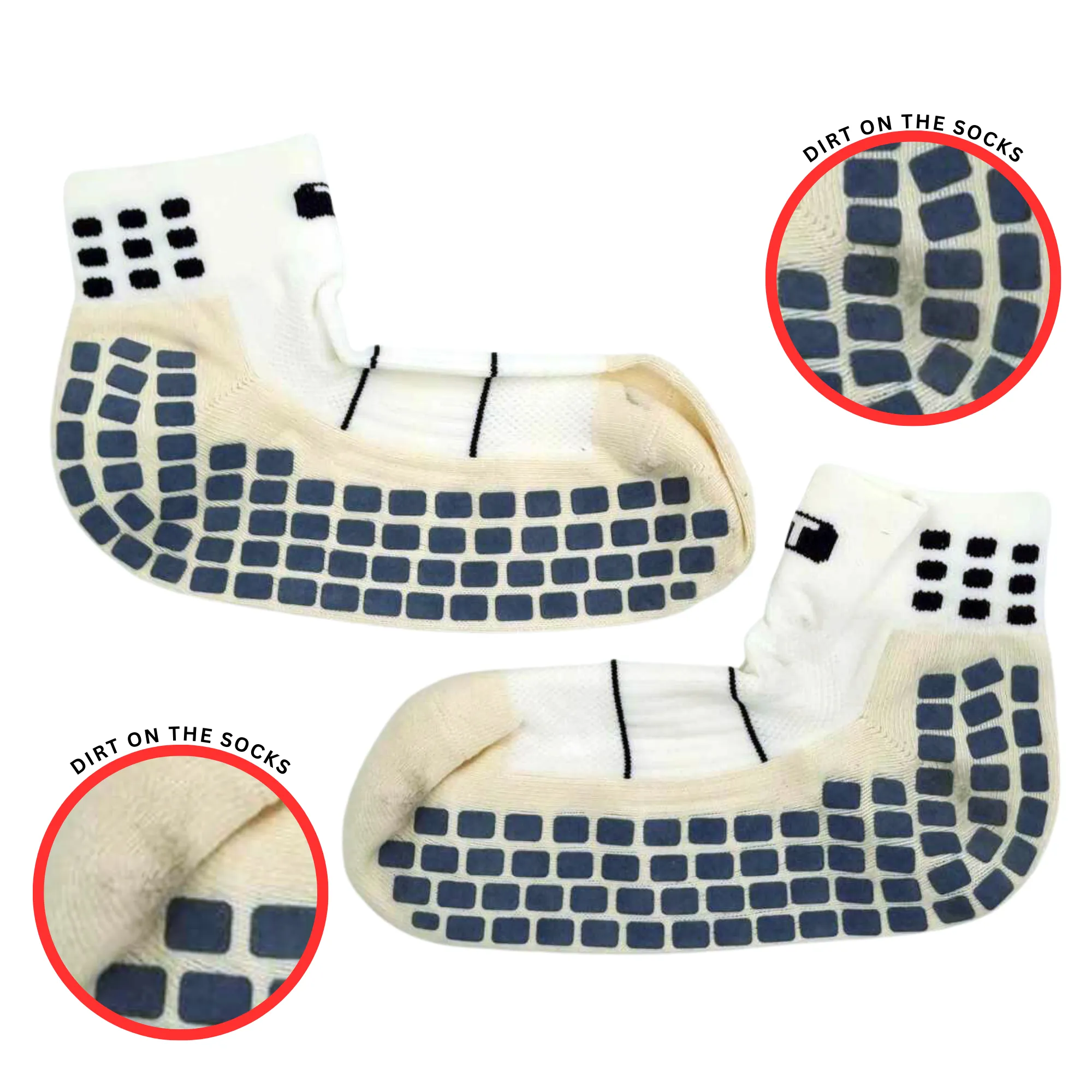 TRUSOX Ankle Length Anti Slip Socks - White Medium - Clearance (See Notes)