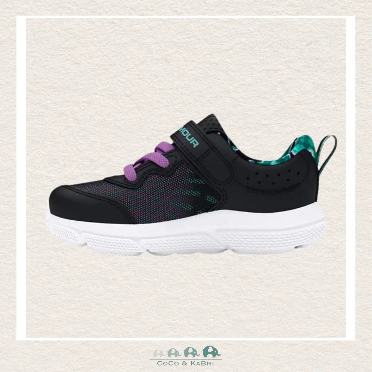 Under Armour Girls Assert 10 AC Running Shoes - Black/ Purple (M4)