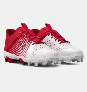Under Armour Leadoff Low RM Jr. Youth Molded Cleat - Red/White