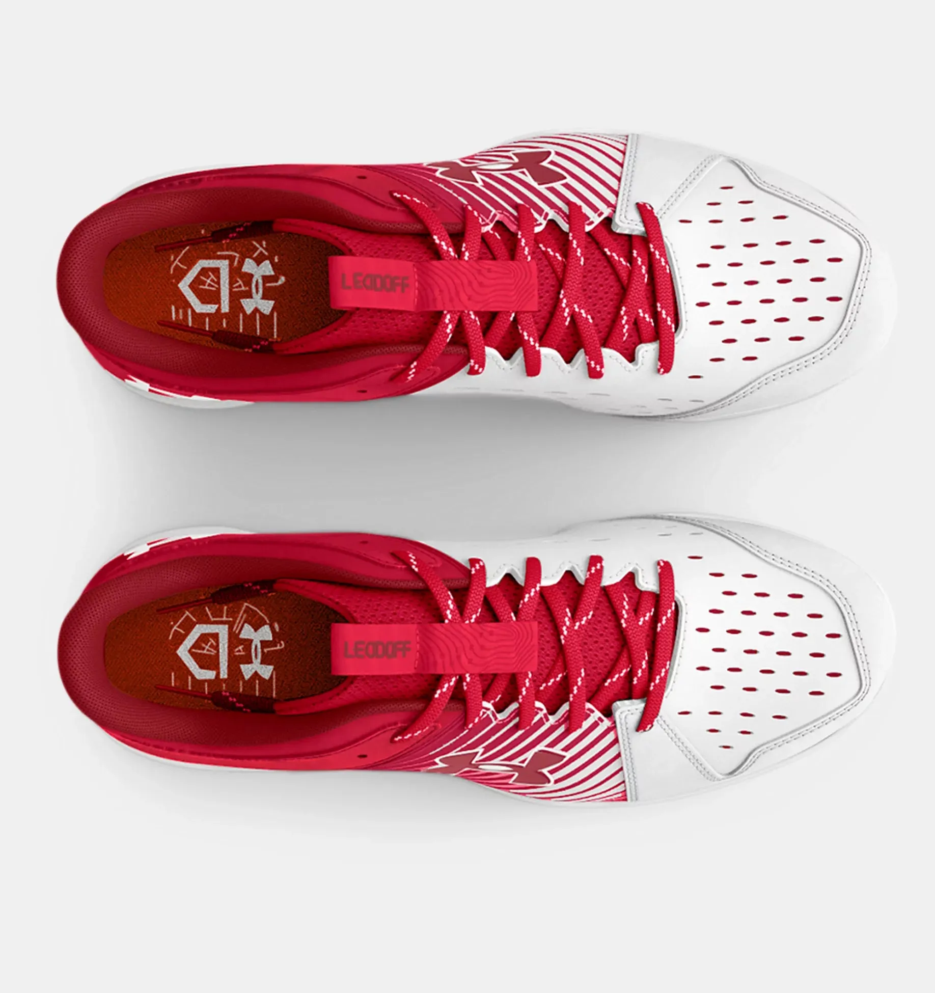 Under Armour Leadoff Low RM Jr. Youth Molded Cleat - Red/White