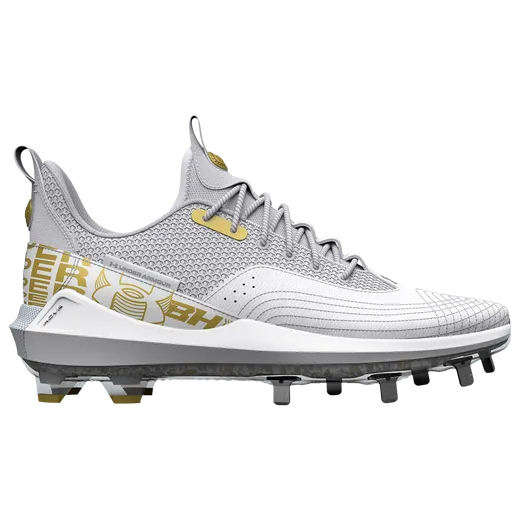 UnderArmour Men's UA Harper 7 Low ST Metal Baseball Cleats White 3025582-100