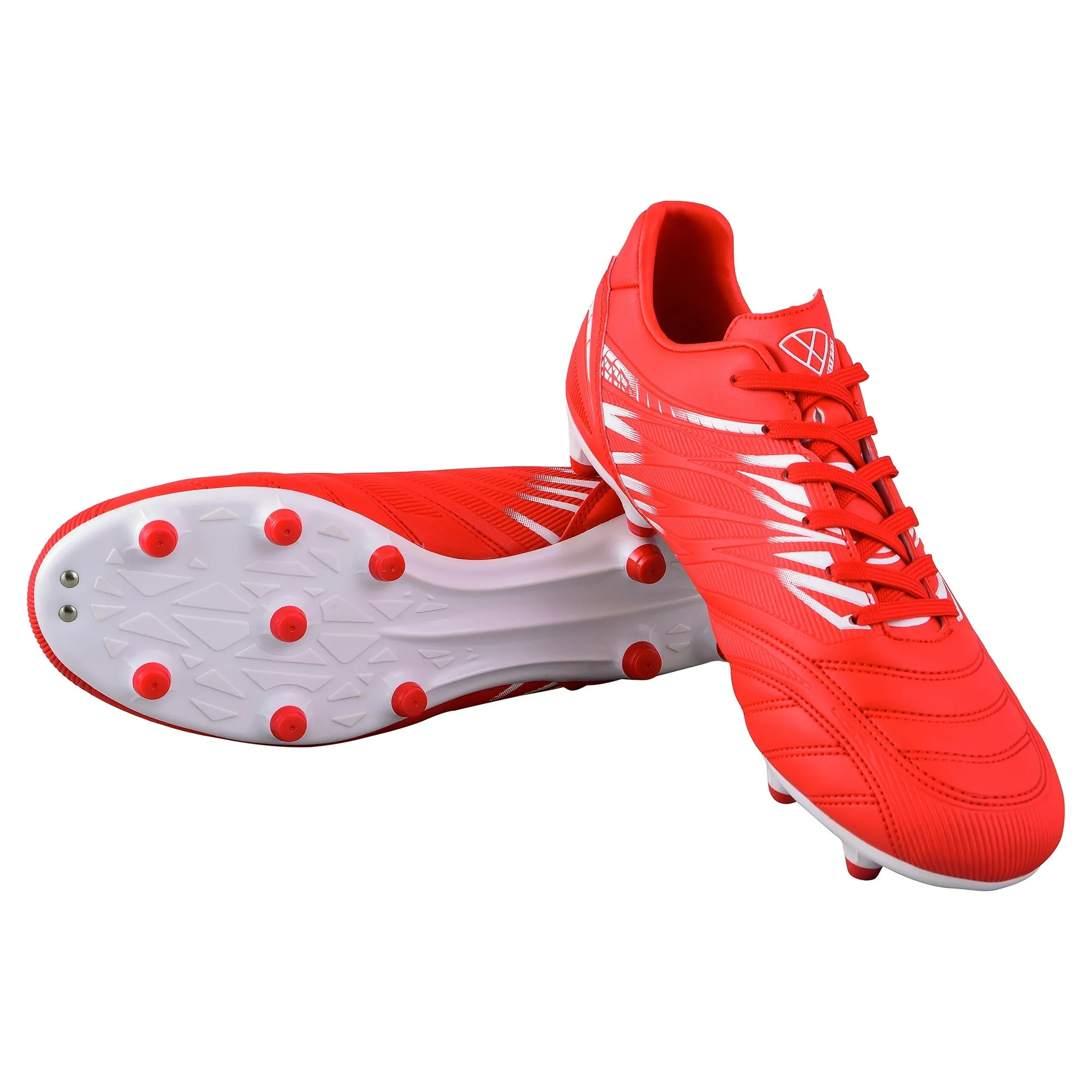 Valencia Firm Ground Soccer Cleats - Red/White
