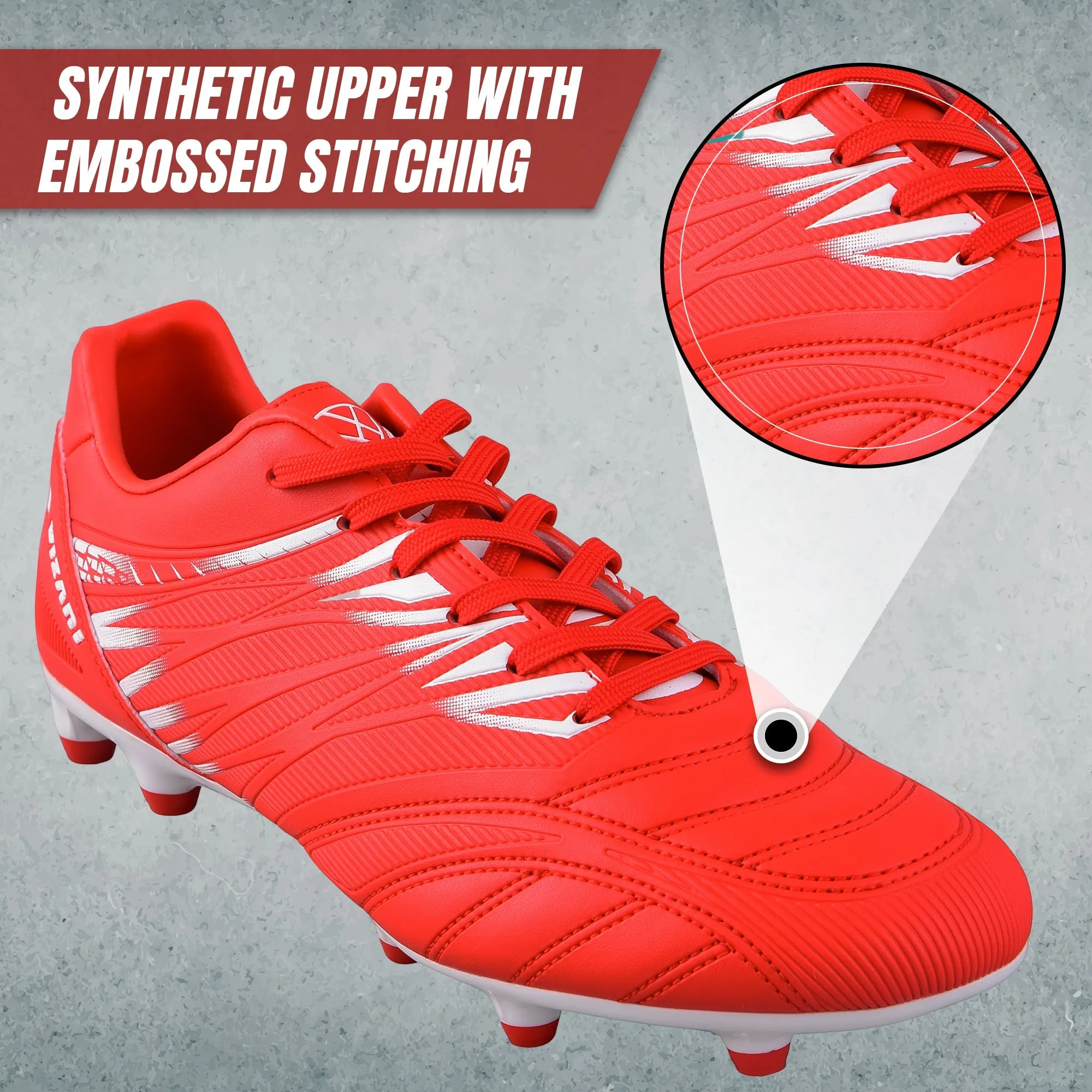 Valencia Firm Ground Soccer Cleats - Red/White