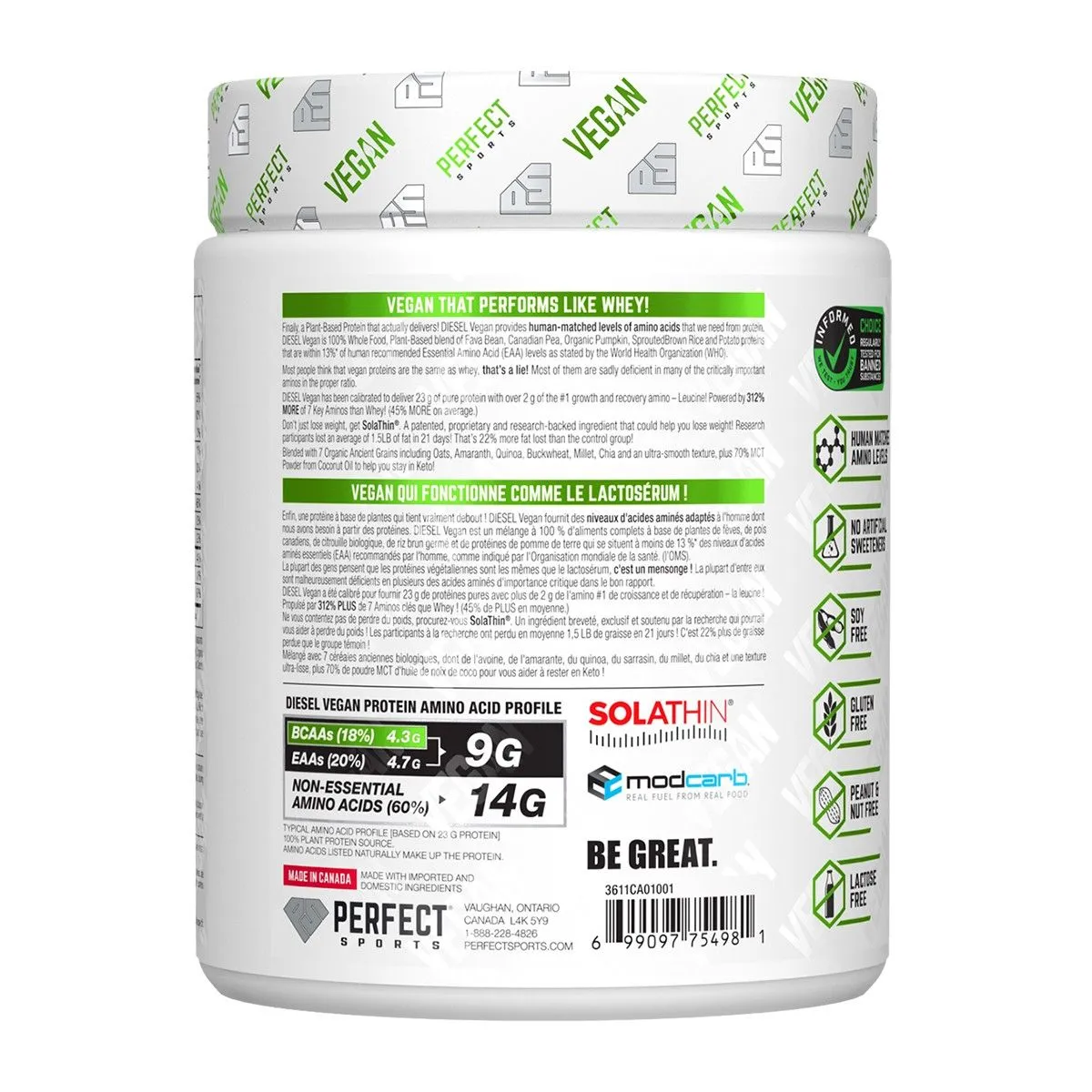 Vegan Diesel Protein Powder - Chocolate Ice Dream