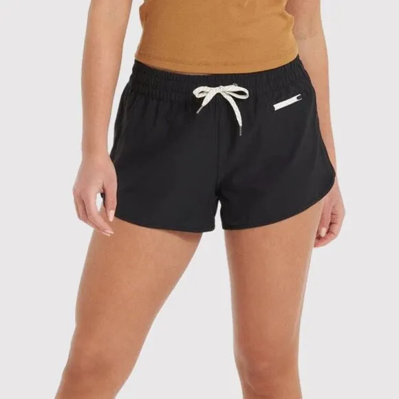 Vuori Womens Shorts Black Clementine 2.0 Athletic Running Classic Fit Stretch XL