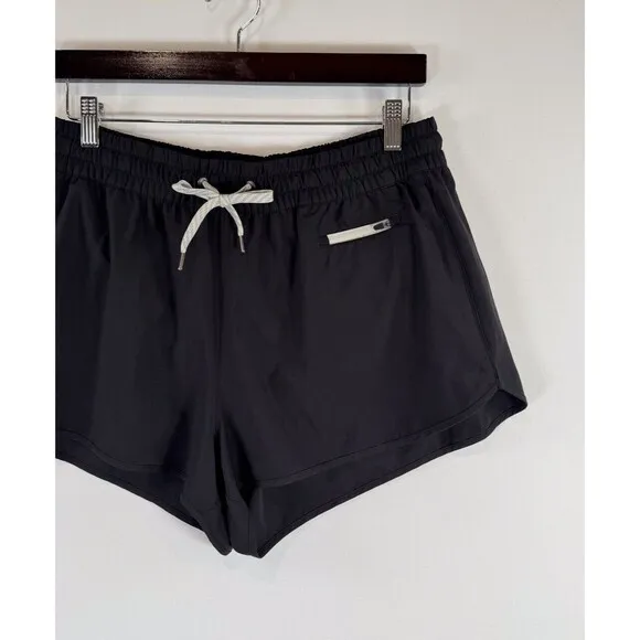 Vuori Womens Shorts Black Clementine 2.0 Athletic Running Classic Fit Stretch XL
