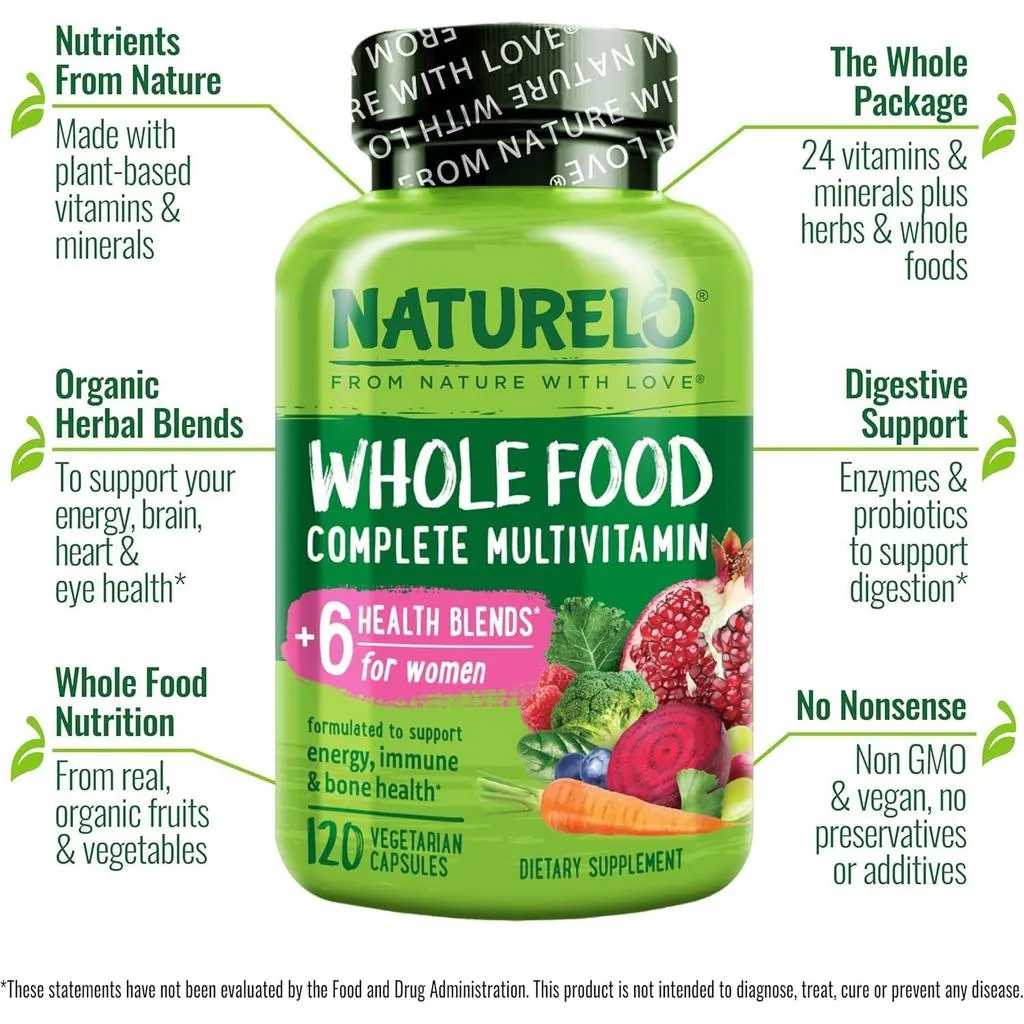 Whole Food Multivitamin For Women with Natural Vitamins, Fruit & Herbal Extracts
