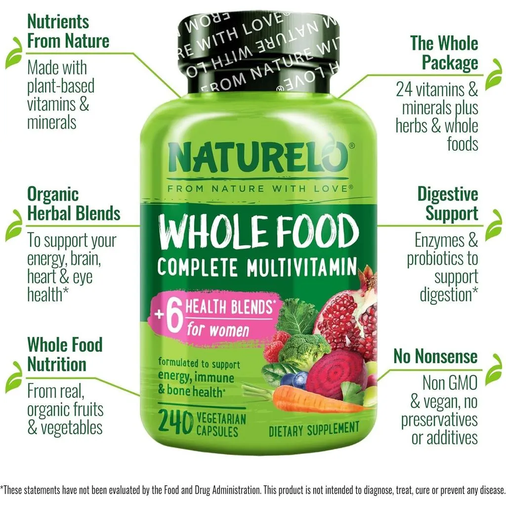 Whole Food Multivitamin For Women with Natural Vitamins, Fruit & Herbal Extracts