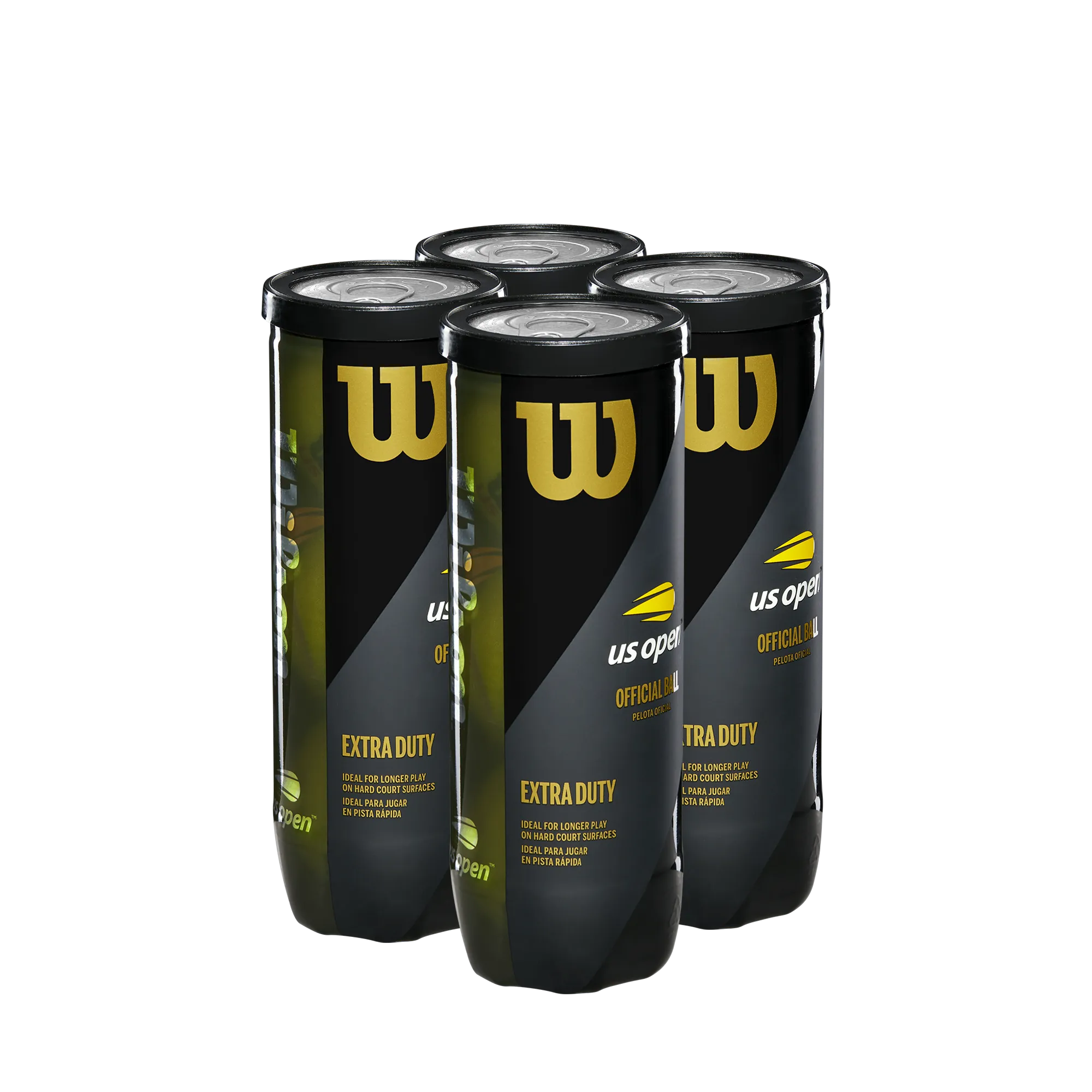Wilson US Open Extra Duty 3 Tennis Ball Pack - 4  Cans