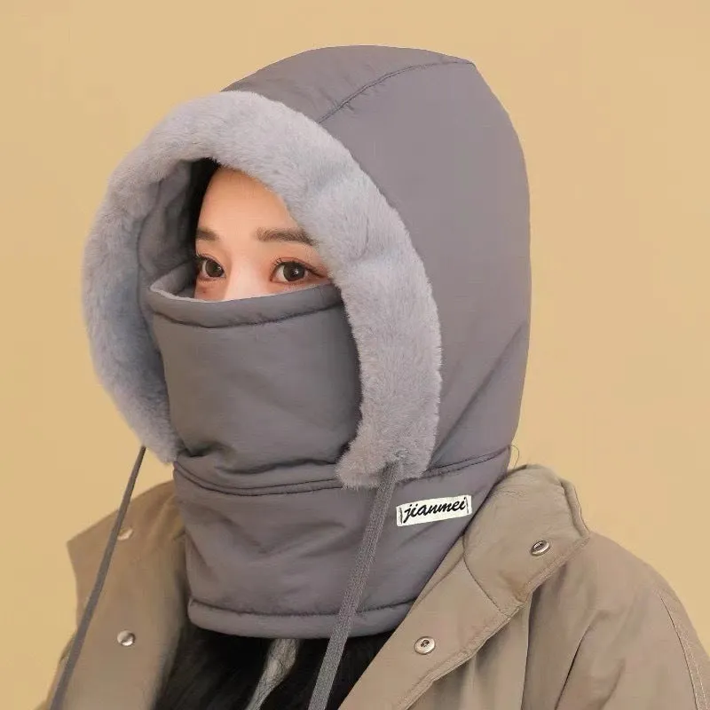 Winter Thickened and Warm Ear-protecting Lei Feng Hat for Women. Skiing and Cycling Windproof and Snowproof Mask and Scarf Integrated Hat.C-241106-5