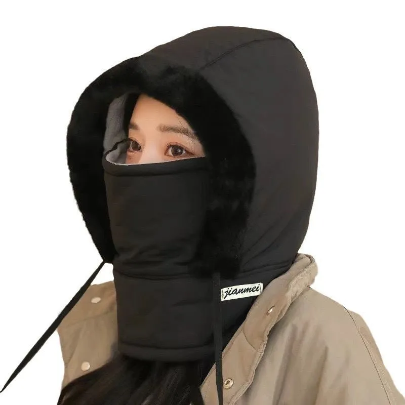 Winter Thickened and Warm Ear-protecting Lei Feng Hat for Women. Skiing and Cycling Windproof and Snowproof Mask and Scarf Integrated Hat.C-241106-5