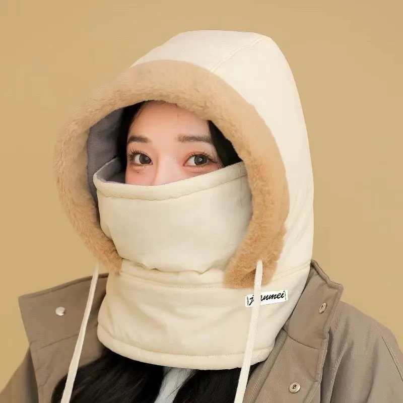 Winter Thickened and Warm Ear-protecting Lei Feng Hat for Women. Skiing and Cycling Windproof and Snowproof Mask and Scarf Integrated Hat.C-241106-5