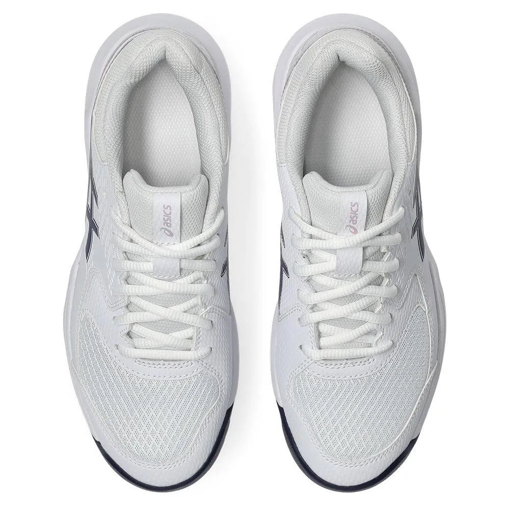 Women`s GEL-Dedicate 8 Wide Tennis Shoes White and Indigo Fog