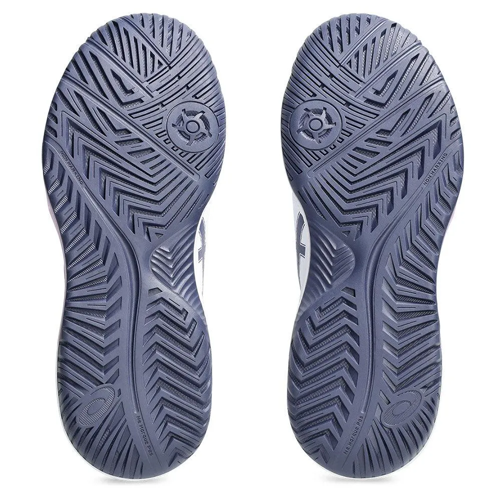 Women`s GEL-Dedicate 8 Wide Tennis Shoes White and Indigo Fog